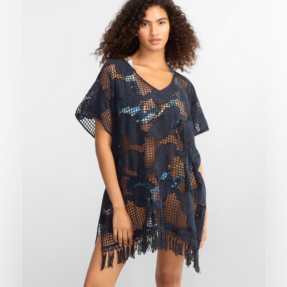Anthropologie Seafolly Navy Mesh Kaftan - Picture 10 of 11